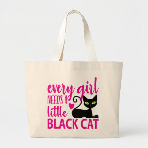 Grand Tote Bag Crazy Cat Lady Kitty Lover Halloween Chat noir Tot