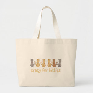 Grand Tote Bag Crazy For Kitties T-shirts et cadeaux