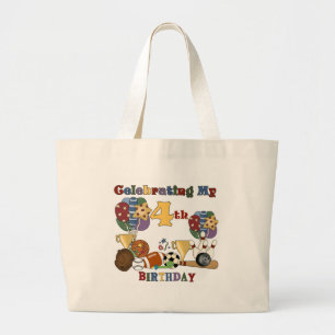 Grand Tote Bag Crazy For Sports 4th Birthday T-shirts et cadeaux