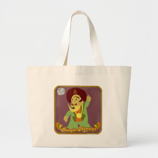 Grand Tote Bag Créature de dessin animé Monstre Boogie Design mig (Devant)