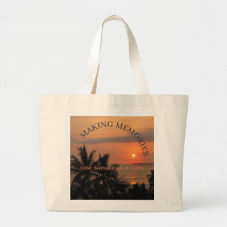 Grand Tote Bag Créer des souvenirs un coucher de soleil à la fois