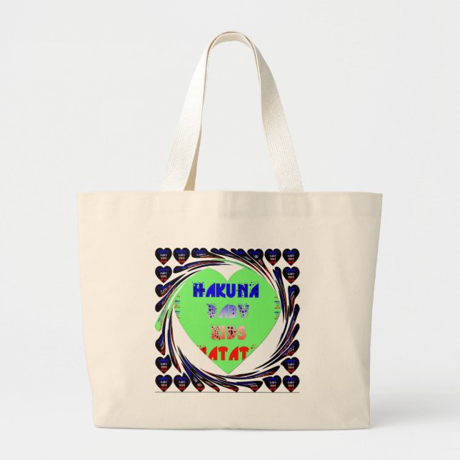 Grand Tote Bag Créez vos propres coeurs lumineux conception bébé  (Devant)