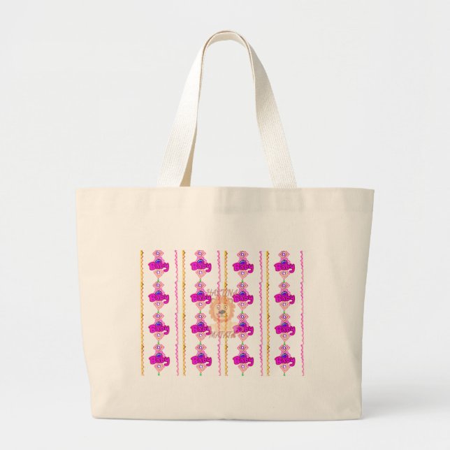 Grand Tote Bag Créez Votre Propre Conception De Texte De Lionceau (Devant)
