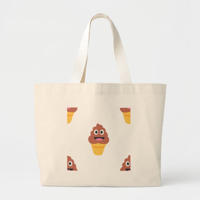 Grand Tote Bag crème glacée cône émoji (Devant)