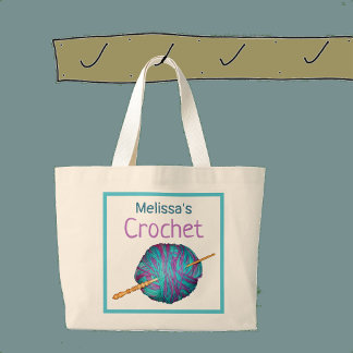 Grand Tote Bag Crochet ! Crochet crochet et fil, personnalisé. La