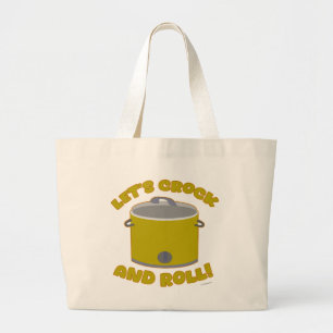 Grand Tote Bag Crock Et Roll Fun Lent Cooker Art Cartoon