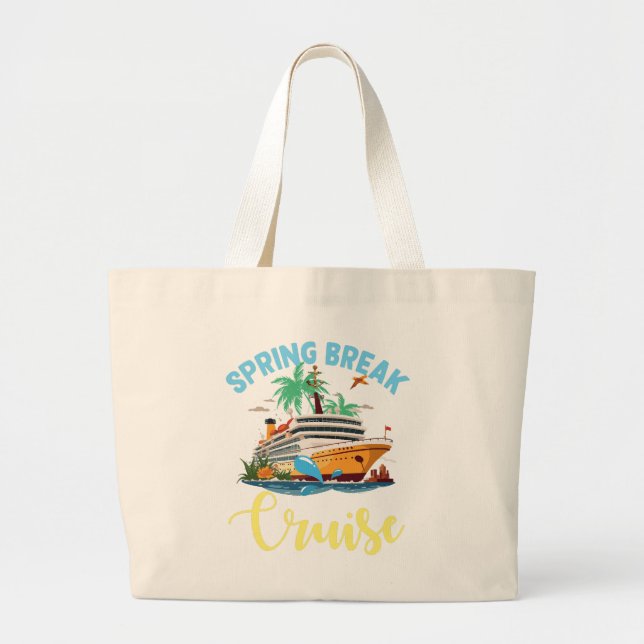 Grand Tote Bag Croisière de vacances de printemps (Devant)