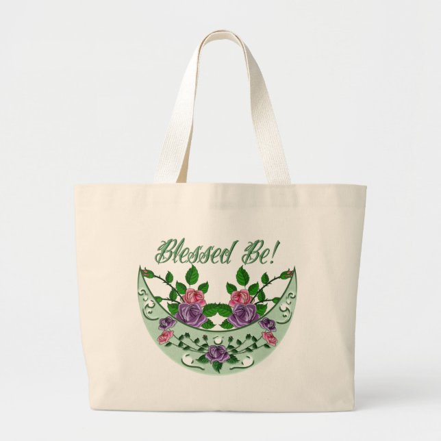 Grand Tote Bag Croissant droit de déesse verte (Devant)