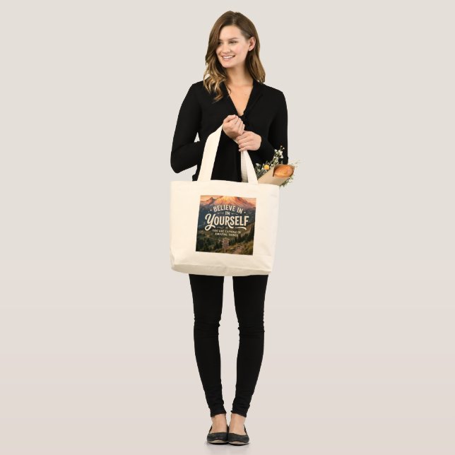 Grand Tote Bag Croyez en vous-même (Devant (modèle))