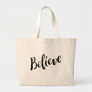 Grand Tote Bag Croyez - la conception de typographie de lettrage