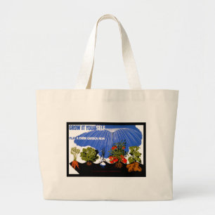 Grand Tote Bag Croyez-le vous-même ~ Plante d'un jardin agricole 