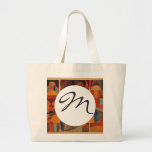 Grand Tote Bag Cubisme Abstrait coloré Klee Temple Gardens