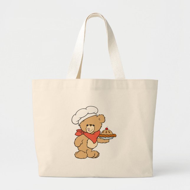 Grand Tote Bag Cuisine Chef Baker Bear (Devant)