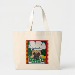 Grand Tote Bag Cuisinier Irlandais Pug