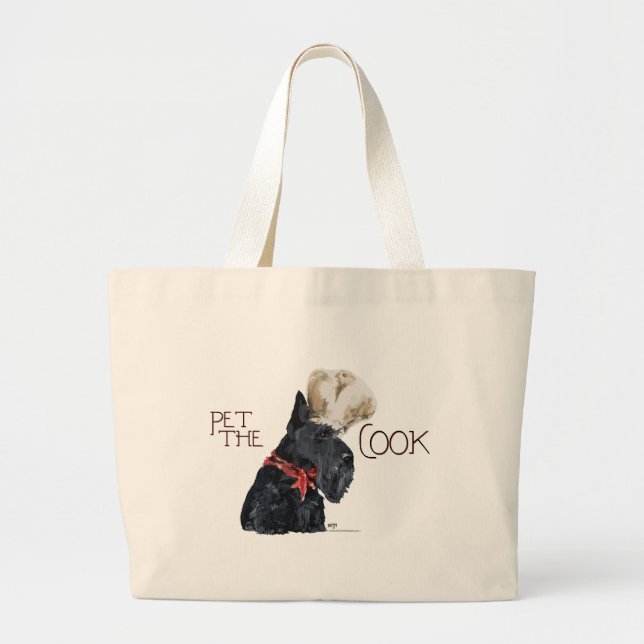 Grand Tote Bag Cuisinier Terrier Écossais (Devant)