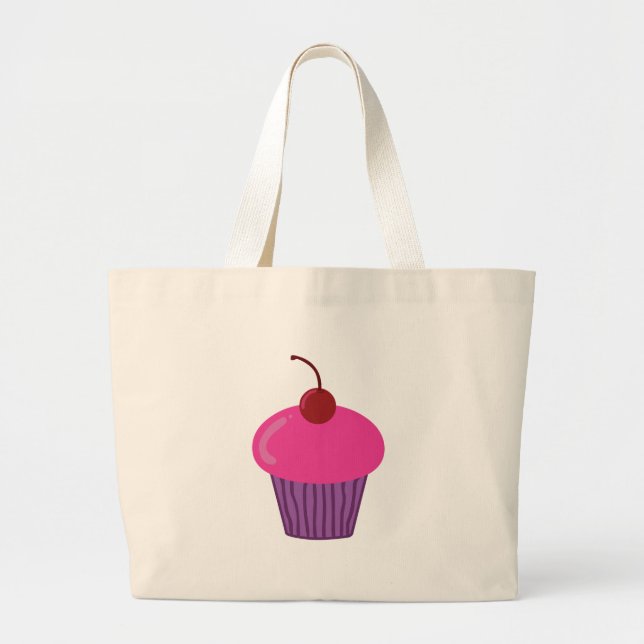 Grand Tote Bag Cupcake rose (Devant)