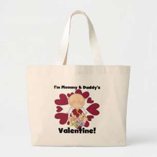 Grand Tote Bag Cupidon de garçon de Valentine de maman et de pap