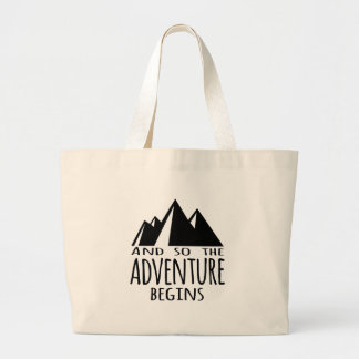 Grand Tote Bag Cute Camping l'aventure commence