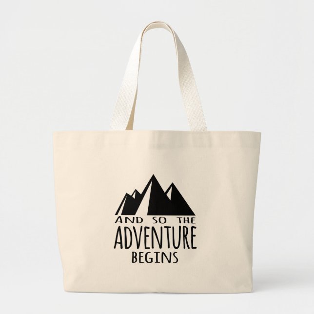 Grand Tote Bag Cute Camping l'aventure commence (Devant)