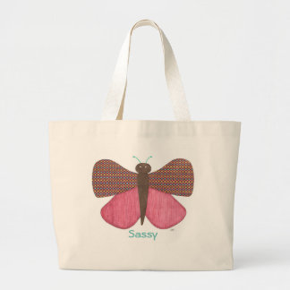 Grand Tote Bag Cute Canvas Fourre-tout - Sassy Butterfly - Erin B