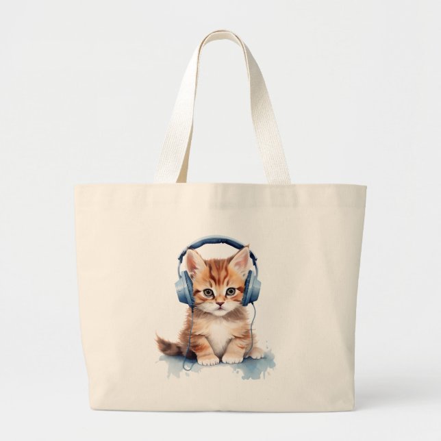 Grand Tote Bag Cute chat Jumbo Fourre-tout (Devant)