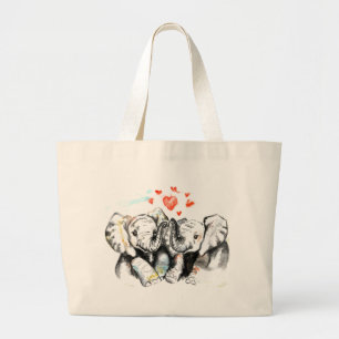 Grand Tote Bag Cute Elephants
