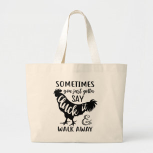 Grand Tote Bag Cute Épouse De Poulet Feu De L'Élevage De L'Éle
