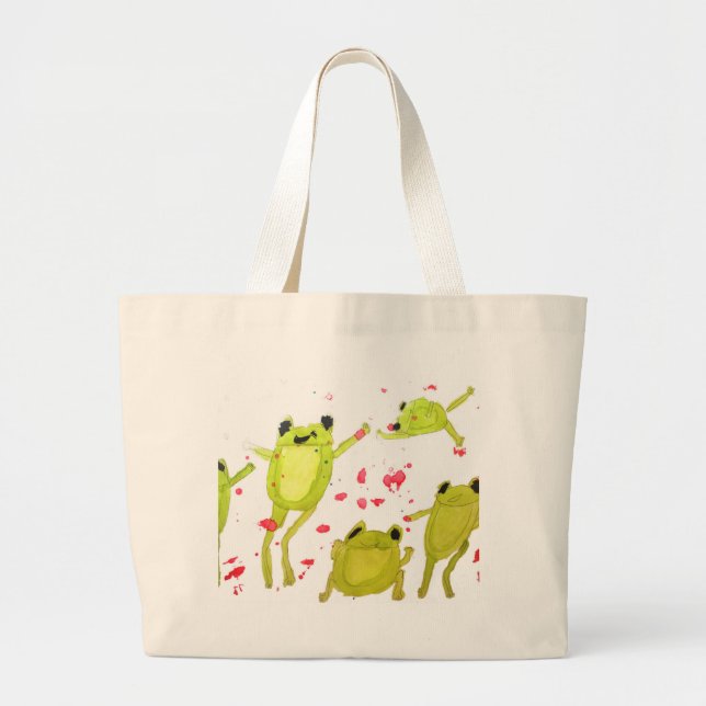 Grand Tote Bag Cute frog illustration (Devant)