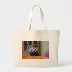 Grand Tote Bag Cute Kitten noir et blanc