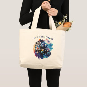 Grand Tote Bag Cute Koala dans l'espace extra-atmosphérique, astr