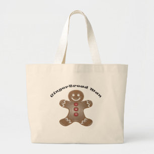 Grand Tote Bag Cute pain d'épices homme en plastique sourire