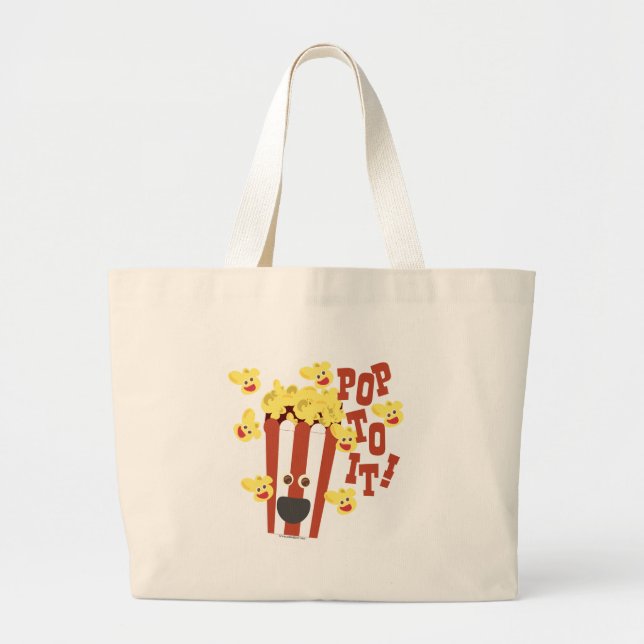 Grand Tote Bag Cute Popcorn Slogan (Devant)