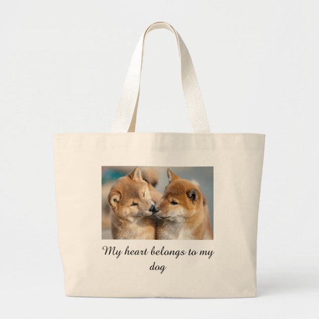 Grand Tote Bag Cute Puppy Lover (Devant)
