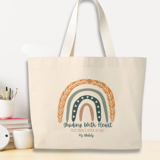 Grand Tote Bag Cute Rainbow Inspirational Enseignant Appréciation