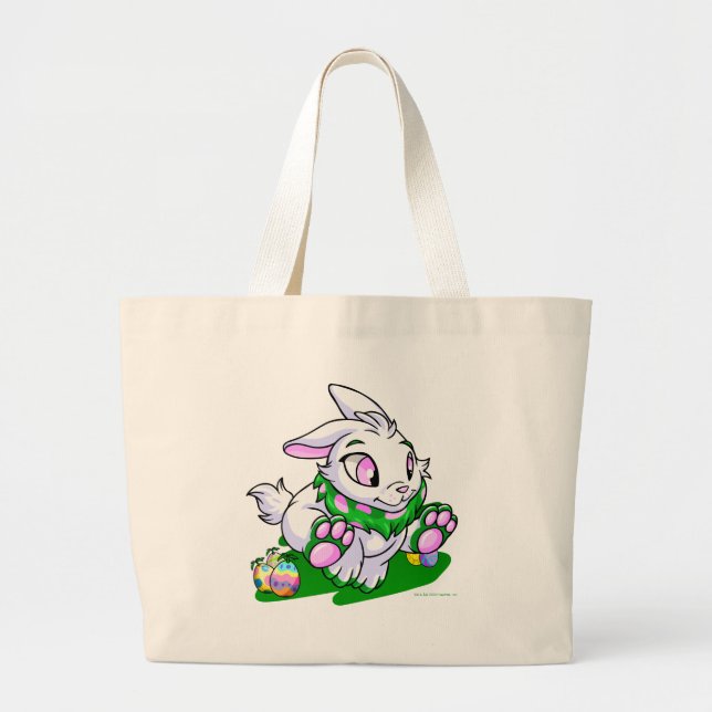 Grand Tote Bag Cybunny vert emballant par des neggs (Devant)