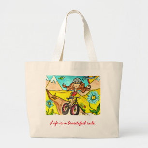 Grand Tote Bag Cycliste Fourre-tout de diva de montagne