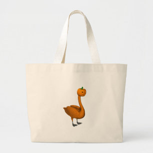 Grand Tote Bag Cygne d'Halloween orange doux