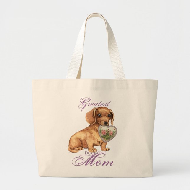 Grand Tote Bag Dachshund Heart Maman (Devant)