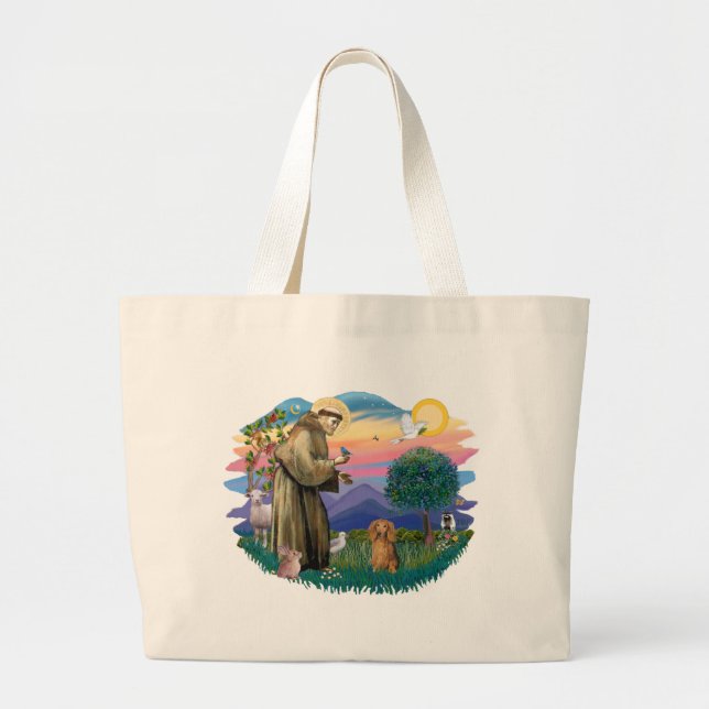 Grand Tote Bag Dachshund (sable à poils longs) (Devant)