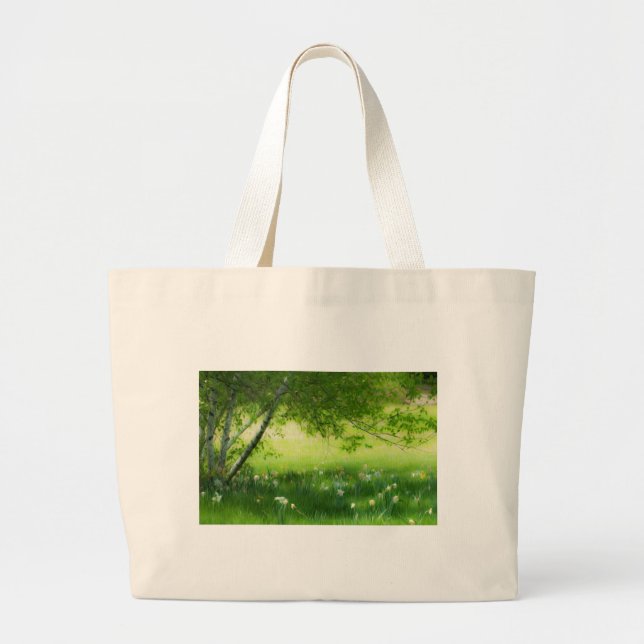 Grand Tote Bag Daffodiques de printemps (Devant)
