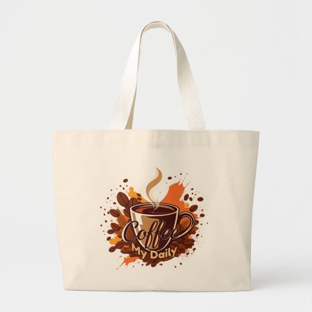 Grand Tote Bag Daily Coffee Ritual (Devant)