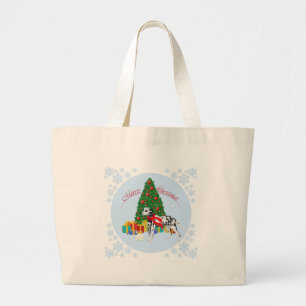 Grand Tote Bag Dalmatien Joyeux Noël