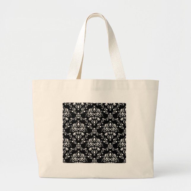 Grand Tote Bag Damas noir et blanc (Devant)