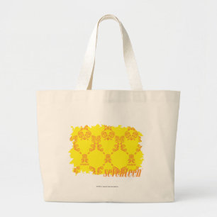 Grand Tote Bag Damassé 2 jaune-orange