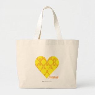 Grand Tote Bag Damassé 4 jaune-orange