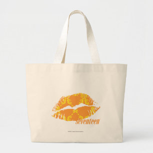 Grand Tote Bag Damassé jaune-orange