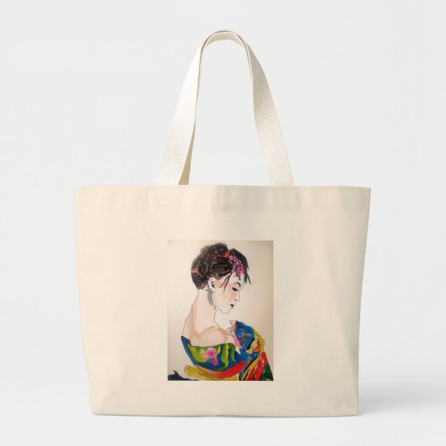 Grand Tote Bag Dame avec kimono (Devant)