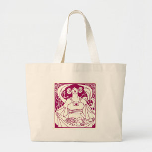Grand Tote Bag Dame de récolte Art nouveau