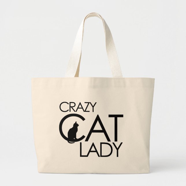 Grand Tote Bag Dame du Crazy Cat (Devant)