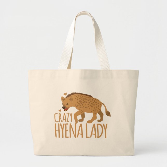 Grand Tote Bag dame folle d'hyène (Devant)